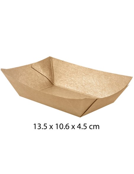 150 Vaschette A Barchetta In Carta Per Fritti - 13.5 X 10.6 X 4.5 Cm